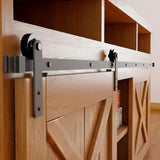 Straight Strap Cabinet Barn Door Hardware Kit | Matte Black