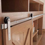 Straight Strap Cabinet Barn Door Hardware Kit | Brushed Nickel