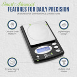 GTE 1000BX Professional Digital Jewelry Scale – 6 Modes: g, oz, gn, ct, ozt, dwt - 1000g × .1g Accuracy