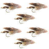 Muddler Minnow Streamer Fly - 6 Flies Size 8