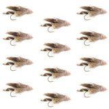 Muddler Minnow Streamer Fishing Fly - 12 Flies Hook Size 4