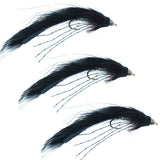 3 Pack Cone Head Muddy Buddy Streamers - Black - Size 4