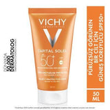 Vichy Capital Soleil SPF50+ Velvety Sunscreen Cream for Normal to Dry Skin - 1.69 fl oz, Paraben-Free, Water-Resistant