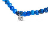 Sterling Silver Diamond Accent Blue Lapis Bead Station Necklace