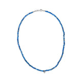 Sterling Silver Diamond Accent Blue Lapis Bead Station Necklace
