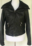True Love By Ci Sono Womens Juniors Black Faux Leather Biker Jacket, Size Large