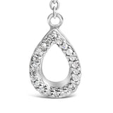 Sterling Silver Created Blue Sapphire and Diamond Accent Y Necklace
