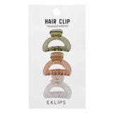 Eklips Clear Oval Hair Clips Set for Daily Styling 3-Piece