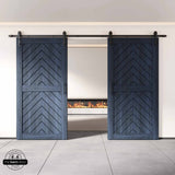 Fishbone Double Barn Door Kit | Black Hardware