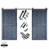 Fishbone Double Barn Door Kit | Black Hardware