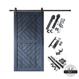 Patterned Single Door Barn Door Kit | Black Barn Door Hardware