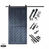 Slanted Single Barn Door Kit | Black Hardware