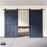 Slanted Double Barn Door Kit | Black Hardware