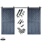 Slanted Double Barn Door Kit | Black Hardware