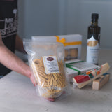 Cacio e Pepe Bundle with Bucatini, Spinach and Roasted Corn Ravioli