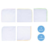 Babyjem Baby Bib - 10 Pack Soft Cotton Face Cloths for Newborns - Gentle, Absorbent, and Portable Baby Essentials