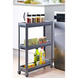 Decobella Narrow Storage Rack 3-Tier Wheeled Bathroom Kitchen Organizer