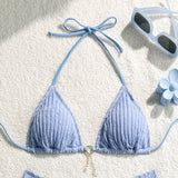 Sexy Wrinkled Halter Brazilian Bikini Women Swimwear Female Swimsuit Two-pieces Bikini Set High Cut Bathing Suit Swim Beach Wear