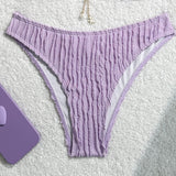 Wrinkled Halter Bikini Women Swimwear Female Swimsuit Two-pieces Bikini Set Brazilian Bather High Cut Bathing Suit Swim Lady