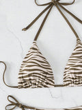 Sexy Leopard Bikini 2025 Halter Swimsuit Women String Swimwear Female Micro Bikini Set Brazilian Bathing Suit Push Up Swim Wear