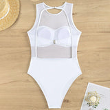 Sexy See Through Black Mesh Sheer Women Swimwear One Piece Swimsuit Female Monokini Backless Bathing Suit Swim Beach Wear Lady