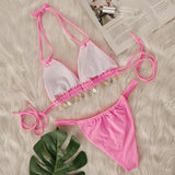 2025 Halter Luxury Rhinestone Diamond Bikini Female Swimsuit Women Swimwear Two-pieces Bikini Set Bather Bathing Suit Swim Lady
