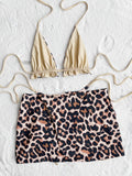 XS - L Doulbe Side Wearable Reversible Bikini Women Swimwear Female Swimsuit Three-pieces Bikini Set Ruffled Bathing Suit Swim