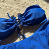 With Mesh Skirt Bandeau Bikini Women Swimwear Female Swimsuit Three-pieces Bikini Set Metal Ring Bathing Suit Swim Beachwear
