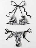 Sexy Leopard Bikini 2025 Halter Swimsuit Women String Swimwear Female Micro Bikini Set Brazilian Bathing Suit Push Up Swim Wear