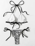 Sexy Leopard Bikini 2025 Halter Swimsuit Women String Swimwear Female Micro Bikini Set Brazilian Bathing Suit Push Up Swim Wear