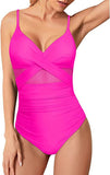 S - XXL Sexy Mesh See Through Women Swimwear One Piece Swimsuit Women's Swimwear Ruched Push Up Bathing Suit Swim Beach Wear