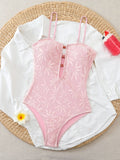 Leaves Printed Mesh Hollow Out Women Swimwear One Piece Swimsuit Female Monokini High Leg Cut Bather Slim Bathing Suit Swim Lady