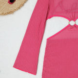 Mesh Sheer Long Sleeve Cover-Up Micro Bikini Female Swimsuit Women Swimwear Three-pieces Bikini Set Bathing Suit Swim Beach Wear