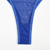 Toucheart 4 Piece Set Sexy Lingerie Set Elasticity Mesh Patchwork See-Through Breast-Wrapping Three-Point Briefs Sexy Underwear