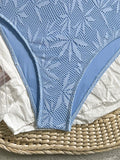 Leaves Printed Mesh Hollow Out Women Swimwear One Piece Swimsuit Female Monokini High Leg Cut Bather Slim Bathing Suit Swim Lady
