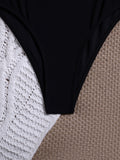 S - XL Tummy Cut Out Women Swimwear One Piece Swimsuit Female High Cut Monokini Metal Rings Bather Bathing Suit Swim Beachwear