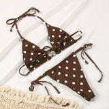 2025 Polka Dot Mini Micro String Bikini Women Swimsuit Female Bikinis Brazilian Swimwear Two Pieces Bikini Set Bathing Suit Swim