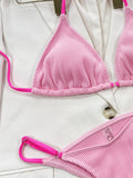 Neon Halter Ribbed Bikini Female Swimsuit Women Swimwear Two-pieces Bikini Set Padded Bather Bathing Suit Swim Lady Beachwear