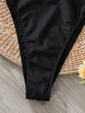 S - XL Splicing High Leg Cut One Piece Swimsuit Women Swimwear Female Underwired V-Bar Bather Bathing Suit Swim Beach Bodysuit