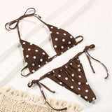 2025 Polka Dot Mini Micro String Bikini Women Swimsuit Female Bikinis Brazilian Swimwear Two Pieces Bikini Set Bathing Suit Swim