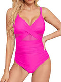 S - XXL Sexy Mesh See Through Women Swimwear One Piece Swimsuit Women's Swimwear Ruched Push Up Bathing Suit Swim Beach Wear