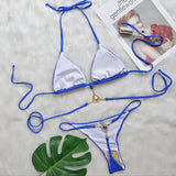 Extreme Mini Micro String Diamond Bikini Women Thong Swimwear Female Swimsuit Two Pieces Bikini Set Halter Bathing Suit Swim