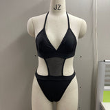 Neon Long Sleeve High Cut Out Women Swimwear One Piece Swimsuit Female Mesh Monokini Bather Bathing Suit Swim Lady Beachwear