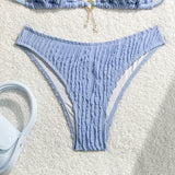 Sexy Wrinkled Halter Brazilian Bikini Women Swimwear Female Swimsuit Two-pieces Bikini Set High Cut Bathing Suit Swim Beach Wear