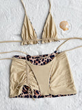 XS - L Doulbe Side Wearable Reversible Bikini Women Swimwear Female Swimsuit Three-pieces Bikini Set Ruffled Bathing Suit Swim