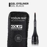 Flormar Gel Eyeliner GE01 Gel Black - Long Lasting, High Pigment, Matte Finish with Coconut Oil