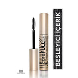 Flormar CareFULL Volume: Lash Strengthening Black Mascara for Thicker, Longer Eyelashes - Jojoba & Almond Oil, Collagen Infused, Non-Clumping