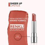 Flormar Sheer Up Moisturizing Lipstick - 022 Daring Whisper - Natural, Glossy, Lightweight Coverage for Hydrated Lips