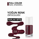 Flormar Full Color High-Pigment Nail Polish FC40 Royal Maroon
