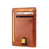 Leather Slim Wallet Credit Card Holder RFID Blocking Pocket ID Money USA